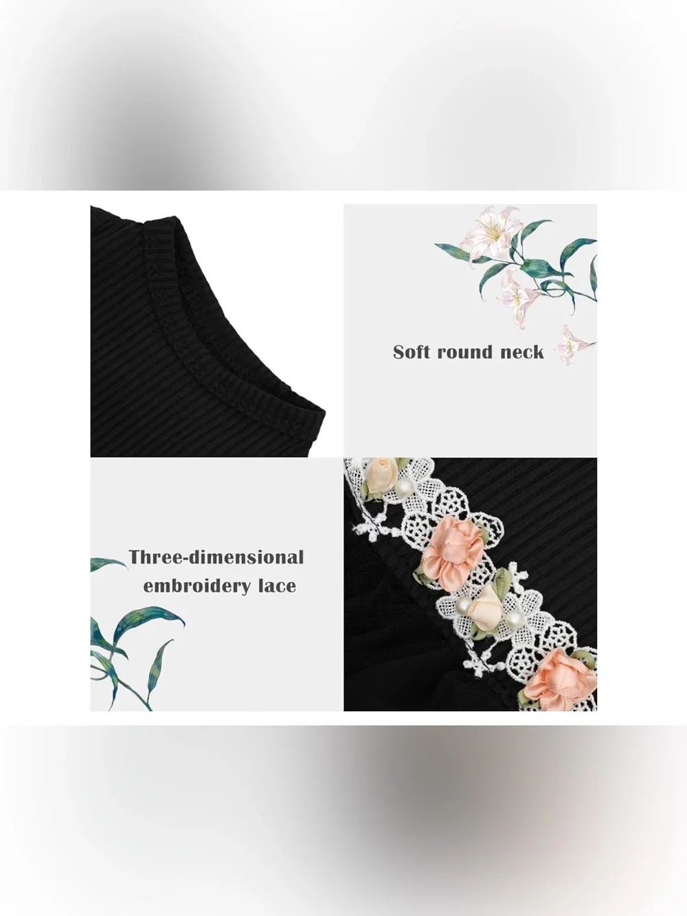 Black Tulle Flower Belt Costume Dress for pets